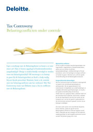 Tax Controversy Belastingconflicten onder controle - Deloitte - Deloitte