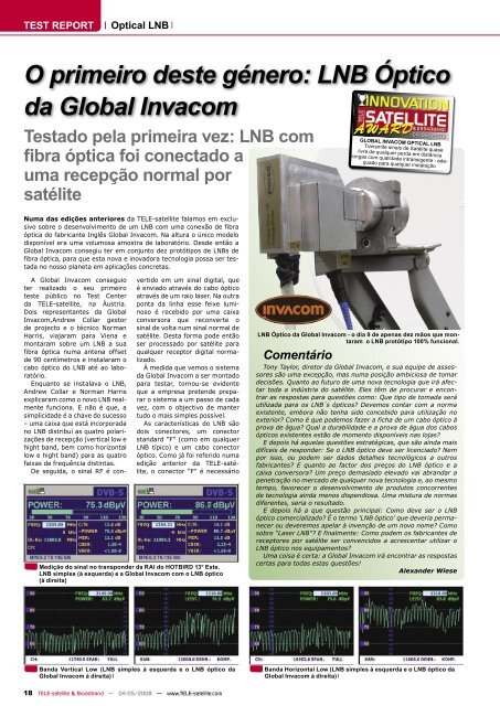 Especialista no Assunto + - TELE-satellite International Magazine