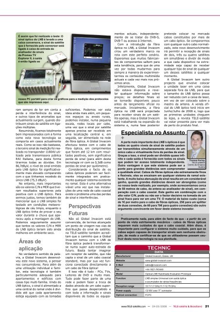 Especialista no Assunto + - TELE-satellite International Magazine