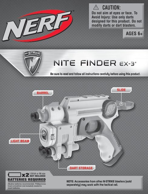 Nerf N Strike Nite Finder EX3 - with Tactical Rail Compatible with