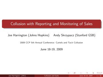Collusion with Monitoring Based on Self-Reported Sales - Centre for ...