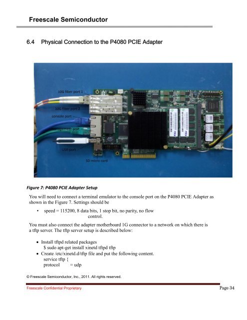 P4080 PCIe Adapter SDK User Guide Production Release