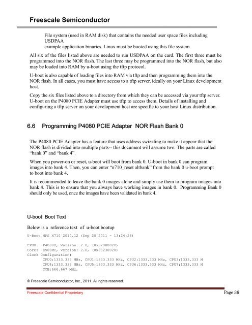 P4080 PCIe Adapter SDK User Guide Production Release