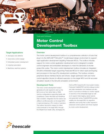 Motor Control Development Toolbox - Freescale Semiconductor