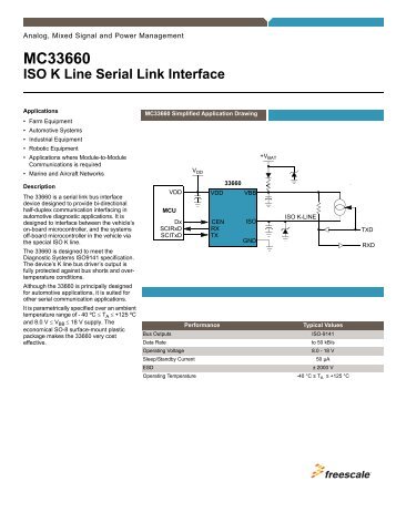 MC33660, ISO K Line Serial Link Interface - Freescale Semiconductor