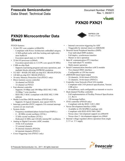 MPC5668x Data Sheet - Freescale Semiconductor