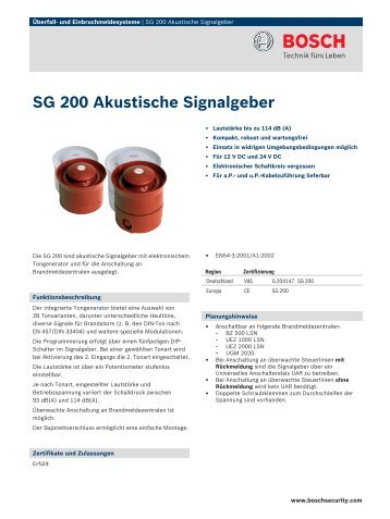 SG 200 Akustische Signalgeber