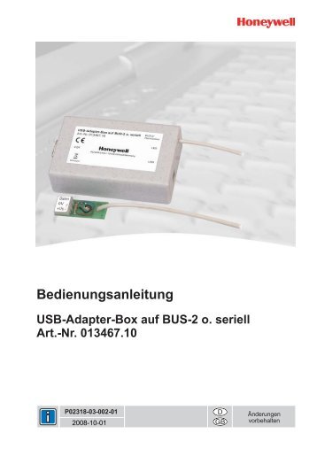 Bedienungsanleitung USB-Adapter-Box auf BUS-2 o. seriell Art.-Nr ...