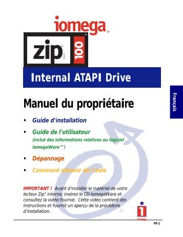 Utilisation de votre lecteur Zip - Iomega