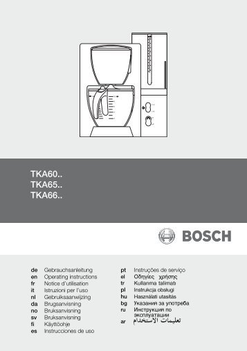 Инструкция для Bosch TKA 6001V