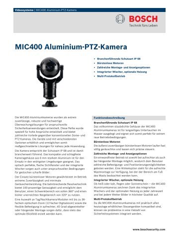 MIC400 Aluminium-PTZ-Kamera