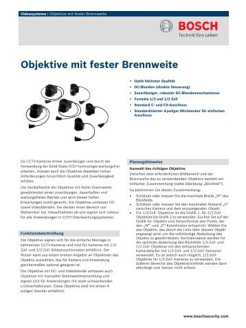 Objektive mit fester Brennweite