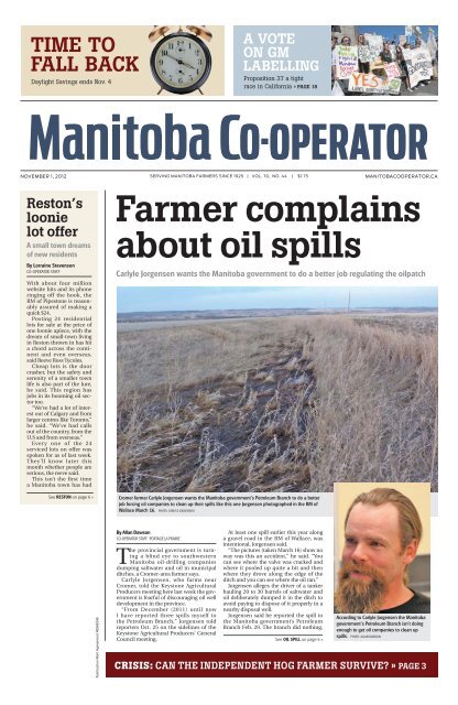 farmer complains about oil spills