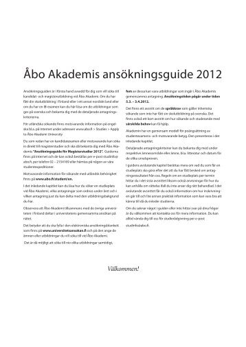 ansökningsguide - Åbo Akademi