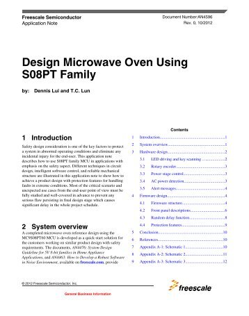 Design Microwave Oven Using S08PT Family - Freescale ...