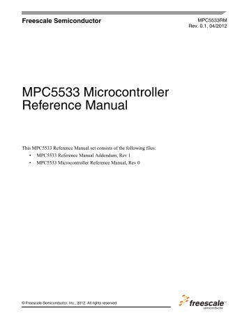 MPC5533 Microcontroller Reference Manual - Freescale ...