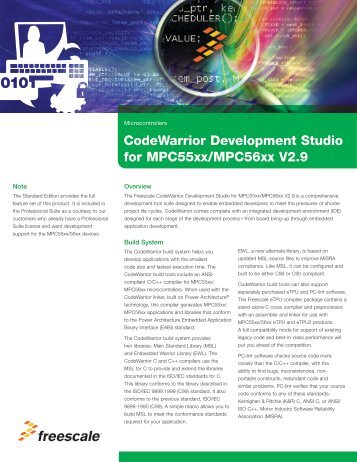 CodeWarrior Development Studio for MPC55xx/MPC56xx V2.9