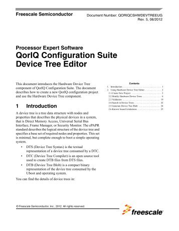 QorIQ Configuration Suite Device Tree Editor - Freescale ...