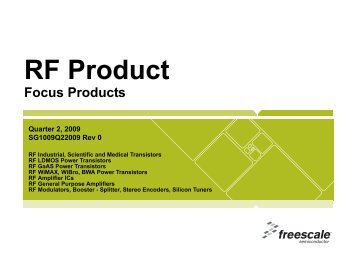 RF Product, Focus Product, SG1009Q22009 - Freescale ...