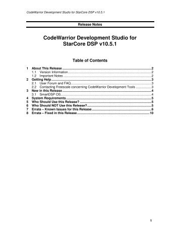 CodeWarrior Development Studio for StarCore DSP v10.5.1