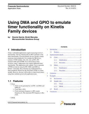 AN4419, Using DMA and GPIO to emulate timer functionality on ...