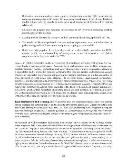 Research Needs for Magnetic Fusion Energy Sciences - US Burning ...