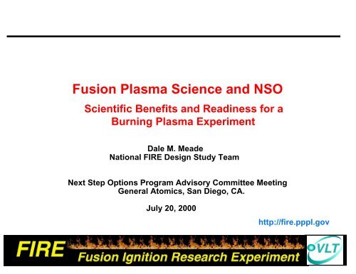 Fusion Plasma Science and NSO