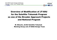 Overview of Modification of JT-60U for the Satellite Tokamak ...