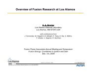 Overview of Fusion Research at Los Alamos - The FIRE Place