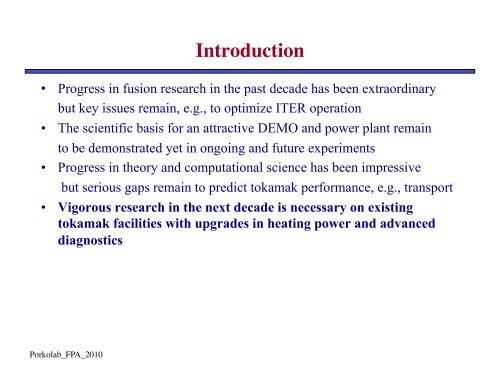 FPA 2010 - Plasma Science and Fusion Center - MIT