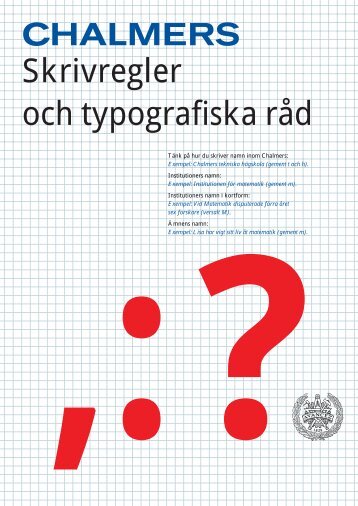 Löpande text. - Chalmers tekniska högskola