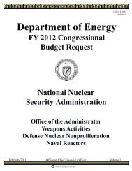 Department of Energy FY 2012 Congressional ... - The FIRE Place