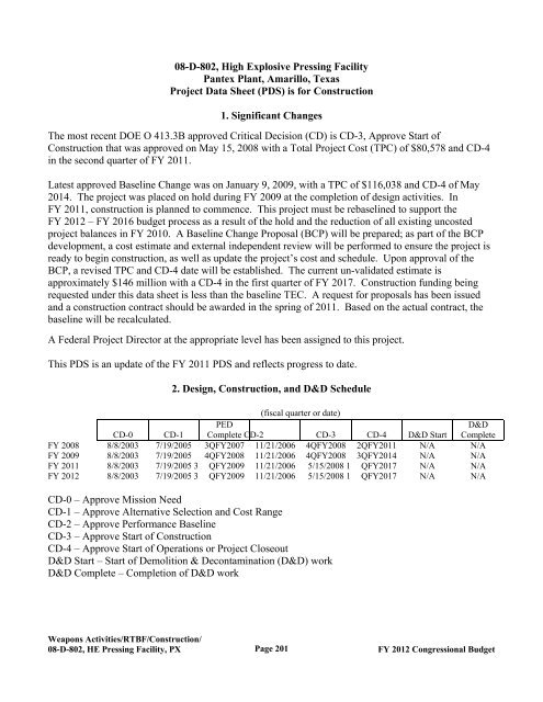 Department of Energy FY 2012 Congressional ... - The FIRE Place