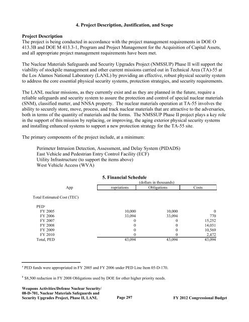 Department of Energy FY 2012 Congressional ... - The FIRE Place