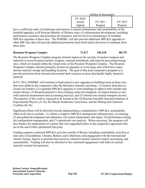 Department of Energy FY 2012 Congressional ... - The FIRE Place