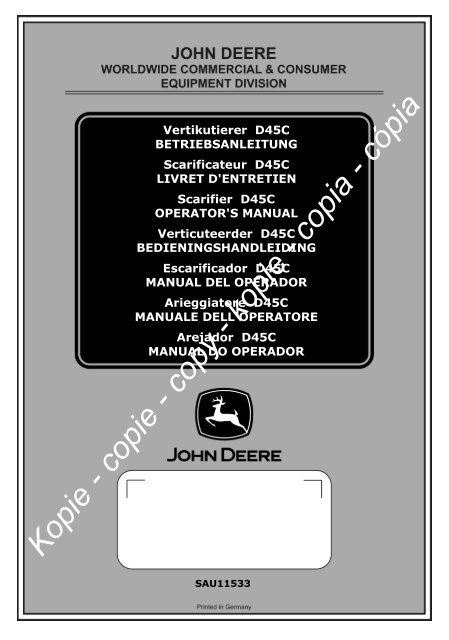 Kopie - copie - Operator's Manual - John Deere