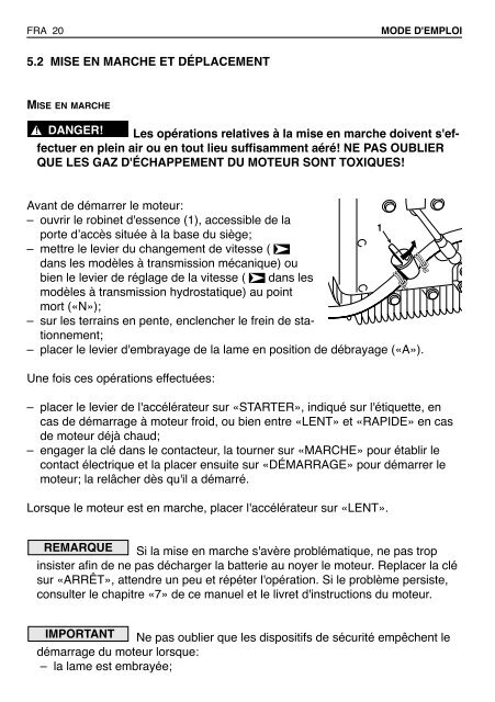 SABO 72-11H - Operator's Manual