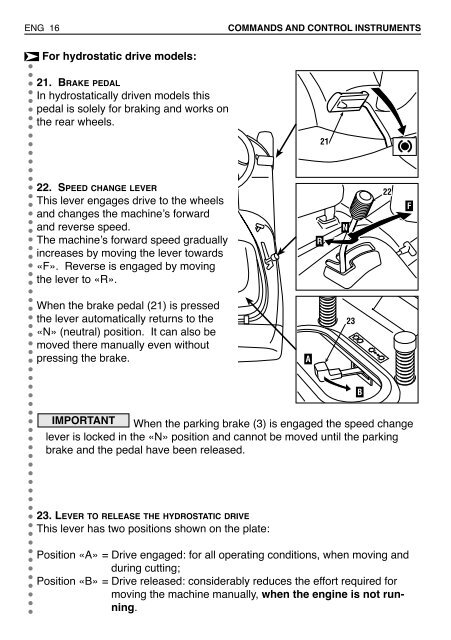 SABO 72-11H - Operator's Manual