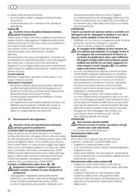 Inhalt R47S - Operator's Manual - John Deere