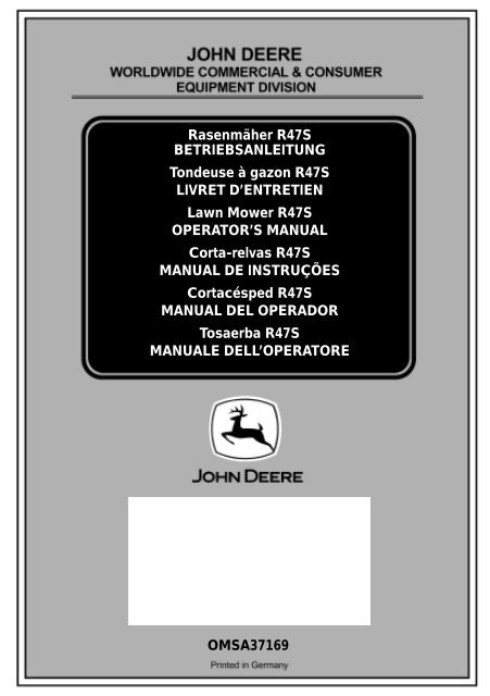 W2. - Operator's Manual - John Deere