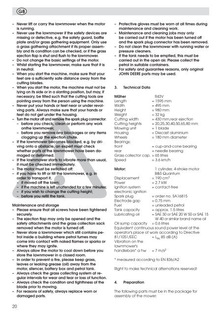 Aufbau John Deere R43V - Operator's Manual - John Deere