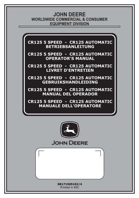 dB - Operator's Manual - John Deere