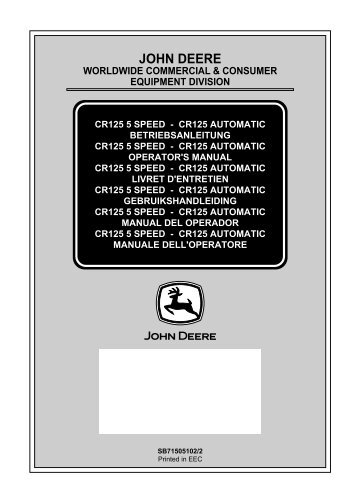 dB - Operator's Manual - John Deere