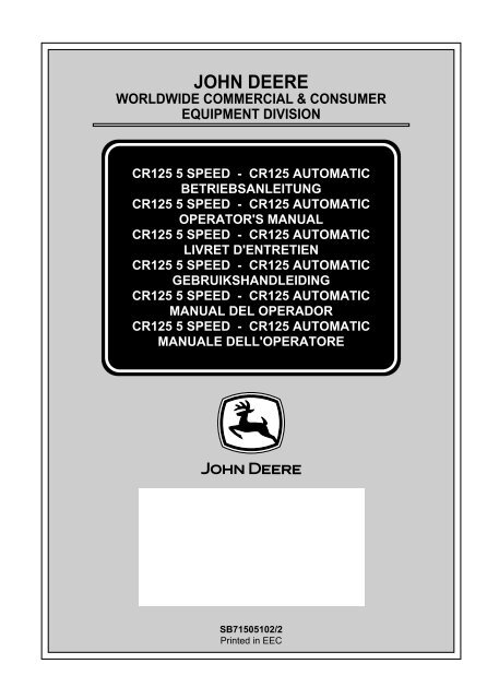 dB - Operator's Manual - John Deere