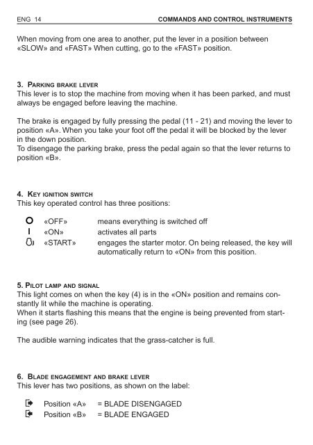 SABO 7 SABO 72-12G - SABO 72-12H - Operator's Manual