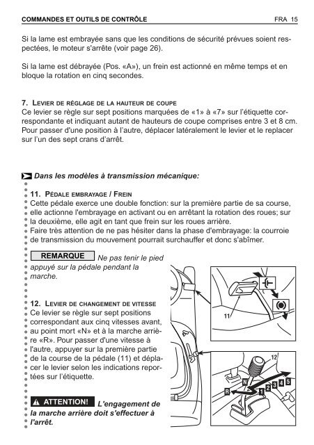 SABO 7 SABO 72-12G - SABO 72-12H - Operator's Manual