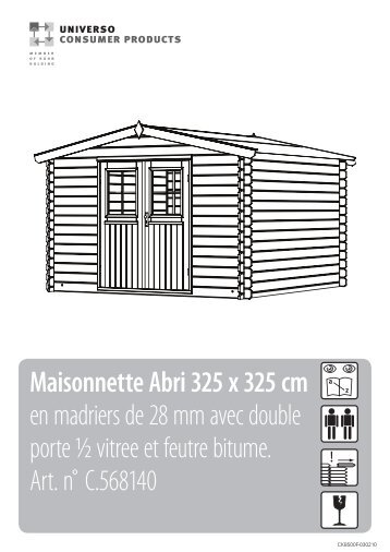 Maisonnette Abri 325 x 325 cm en madriers de ... - Plantes et Jardins