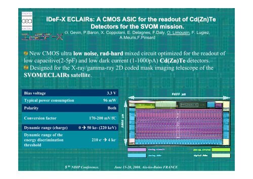 IDeF-X ECLAIRs: A CMOS ASIC for the readout of Cd(Zn)Te ...