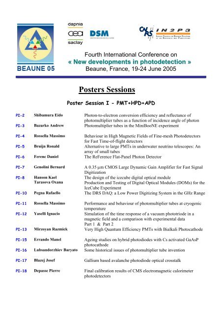 Fourth International Conference on « New ... - NDIP 11 - IN2P3