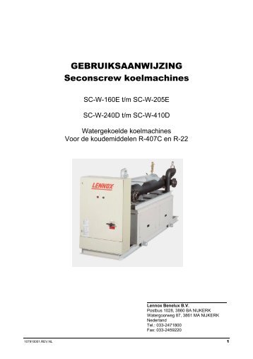 Gebruiksaanwijzing SC 160 tot 420.pdf - Lennox